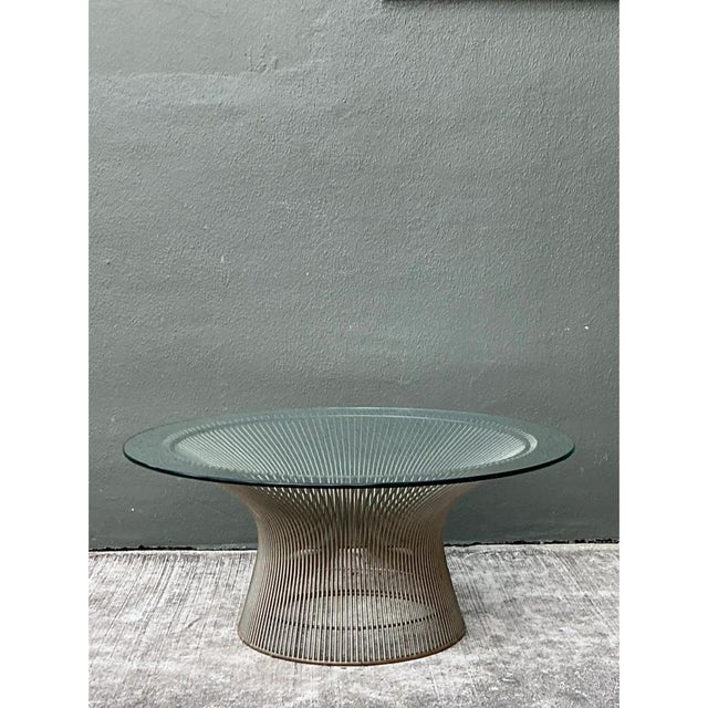 Warren Platner Glass and Steel Coffee Table For Sale In West Palm - Image 6 of 12