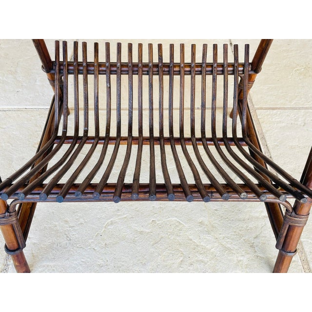 Mid-Century Italian Rattan and Bamboo Side Table, 1960s For Sale - Image 10 of 18