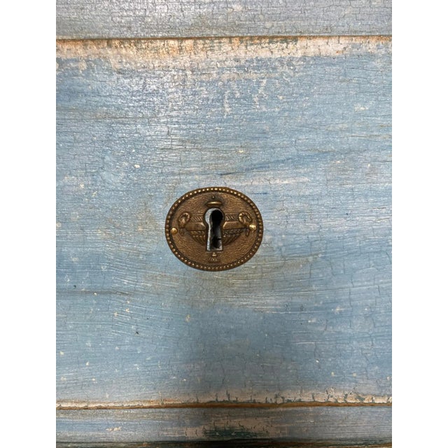 19th Century Blue Painted Italian Walnut Chest of Drawers For Sale - Image 9 of 12