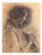 Heinrich Pforr, Silent Devotion Portrait of Anne Pforr Shoemaker Profile, 1920s, Charcoal on Paper For Sale