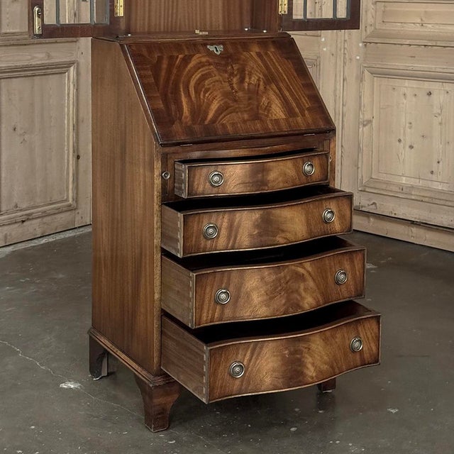 Antique English Mahogany Secretary ~ Bookcase For Sale - Image 17 of 18