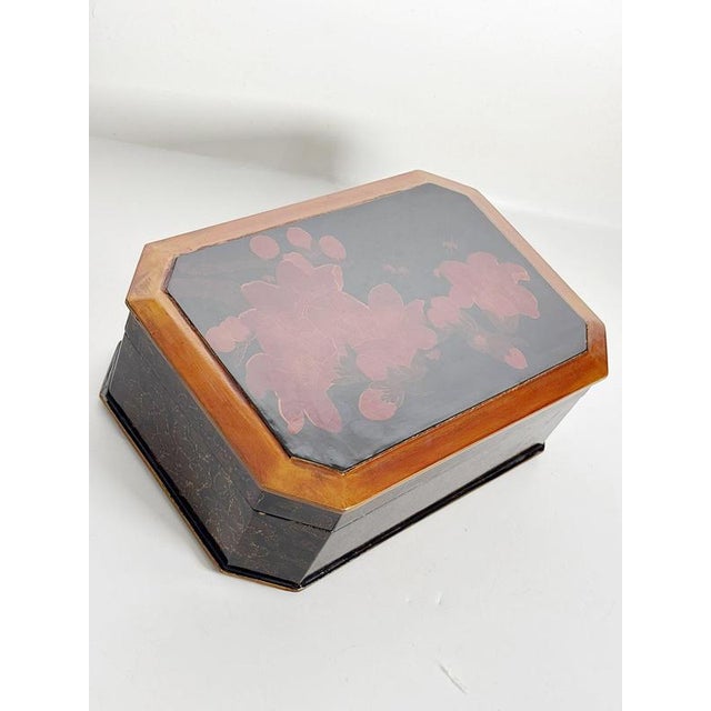 Black Large Brown and Black Lacquered Box, France, 1970s For Sale - Image 8 of 11