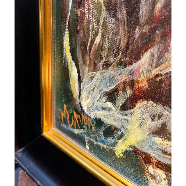 Gold Vivaldo Martini, Abstract Composition No. 5, Oil on Canvas For Sale - Image 8 of 12