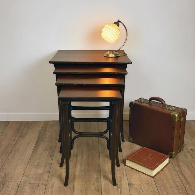 Art Nouveau No. 10 Nesting Tables by Michael Thonet for Thonet, 1900s, Set of 4 For Sale - Image 5 of 18