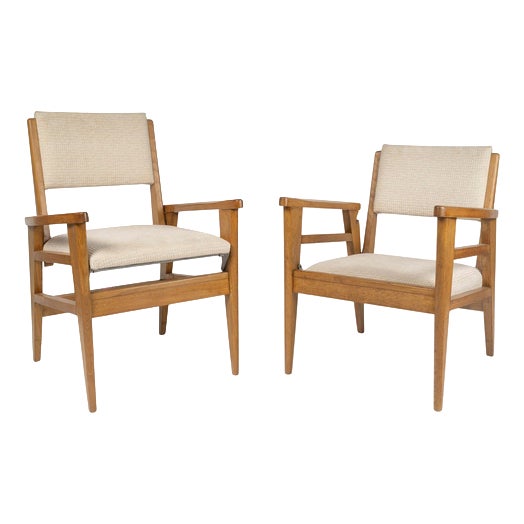 Vintage Oak Armchairs, 1950s For Sale