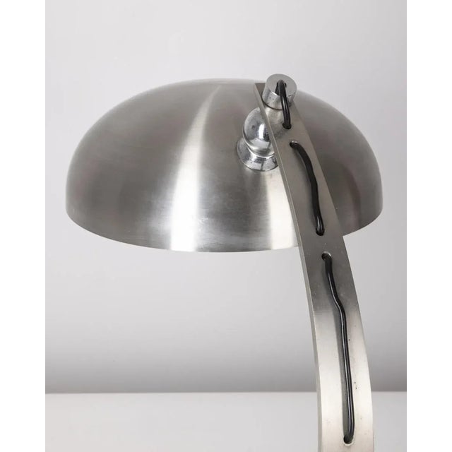 Vintage Italian Ministerial Table Lamp in Chromed Metal For Sale - Image 3 of 9