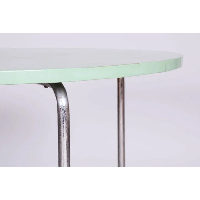 Bauhaus Round Chrome Side Table, Czechia, 1930s For Sale - Image 4 of 8