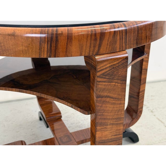 1930s Art Deco Round Walnut Coffee Table, 1930s For Sale - Image 5 of 8