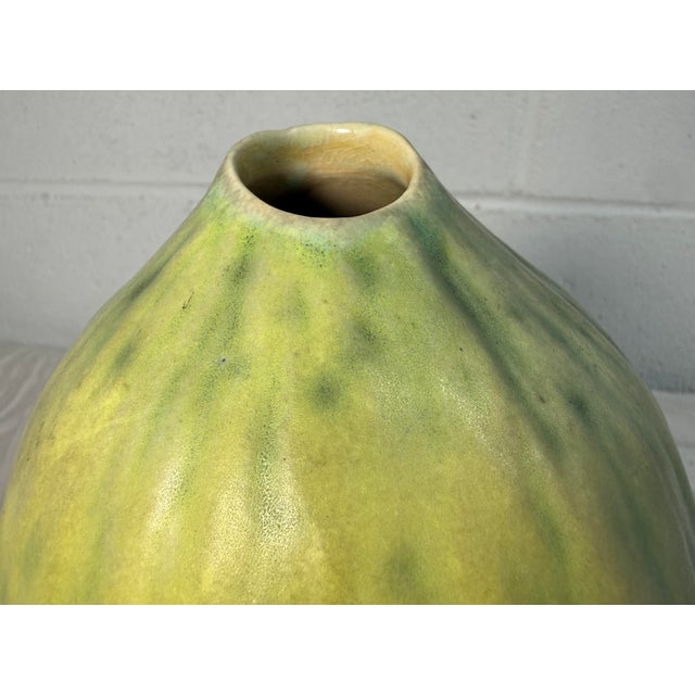 1990s Vintage 96 Handmade Patricia Garrett Figural Vegetable Squash Melon Pottery Vase For Sale - Image 5 of 12