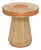 Java Side Table in Tinted Rattan and Imitation Grained Leather by Popus Editions For Sale