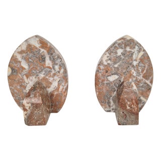 Vintage Art Deco Marble Bookends, France, 1930s, Set of 2 For Sale