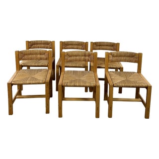 Elm Chairs from Maison Regain, 1970s, Set of 6 For Sale