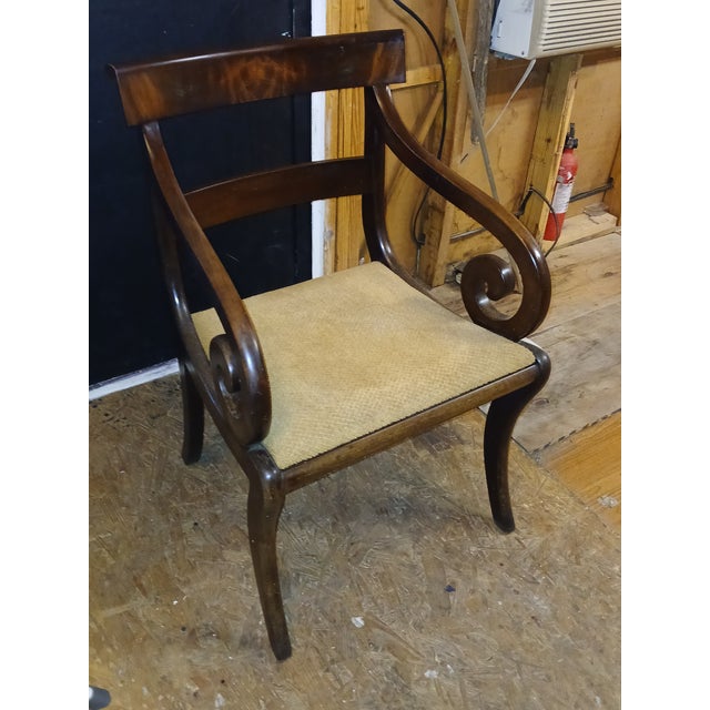 Antique Early 1800s English Regency Mahogany Armchair For Sale In Naples, FL - Image 6 of 8