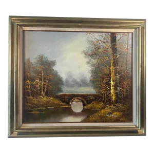 Mid 20th Century Original Carl Madden Oil Painting on Canvas, Framed
