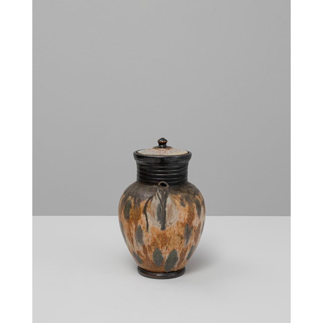 Mid 20th Century German Drip Glaze Ceramic Jug With Lid For Sale - Image 17 of 18