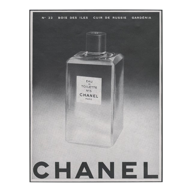 1954 Mid-Century Vintage French Advertisement Print- Chanel No. 5, Matted For Sale