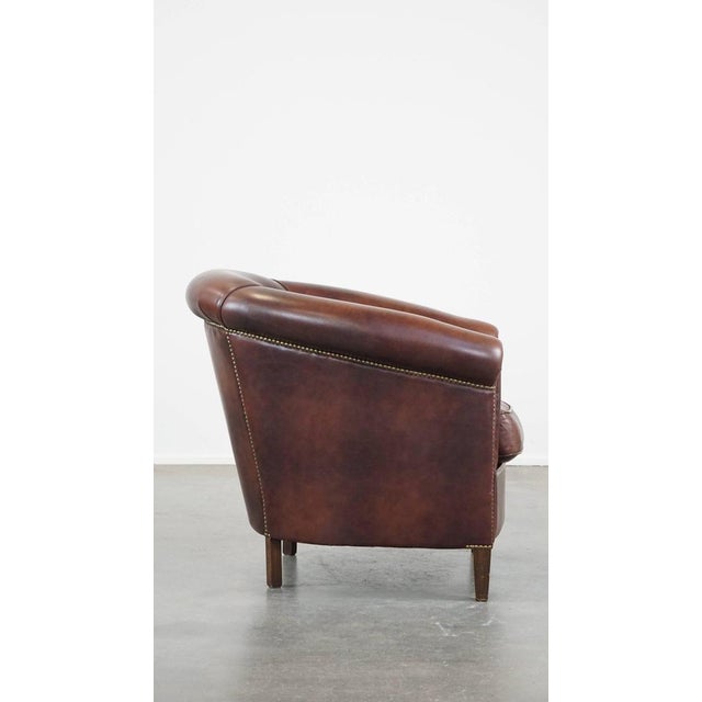 English Style Club Chair in Cowhide Leather For Sale - Image 3 of 14