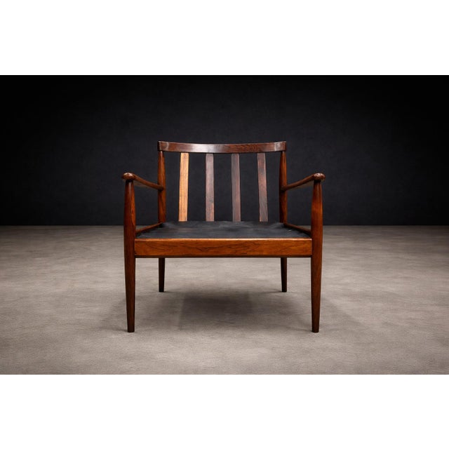 Grete Jalk Armchair in Rosewood & Light Gray Bouclé, Rino Levi, Brazil, 1960s - Lot 704A For Sale - Image 13 of 17