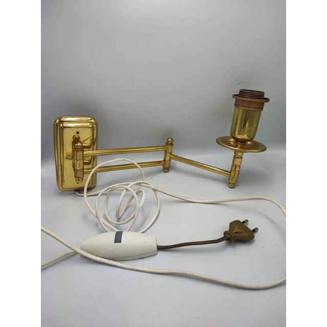 1980s Vintage Wall Lamp in Brass, 1970s For Sale - Image 5 of 5