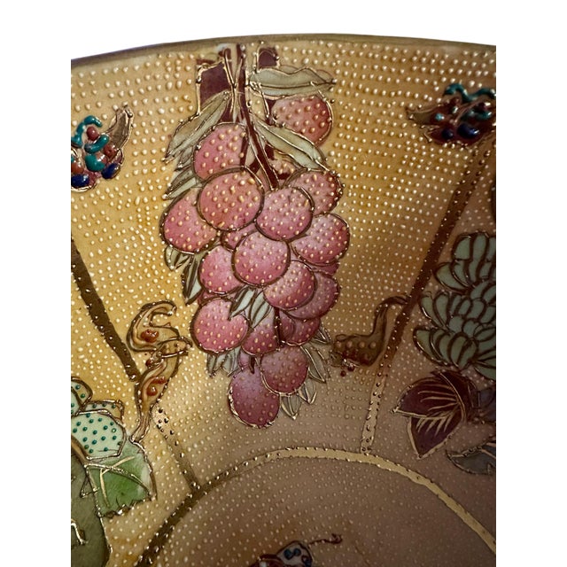 Vintage Oriental Moriage Rose and Fruit Porcelain Bowl For Sale In Birmingham - Image 6 of 12