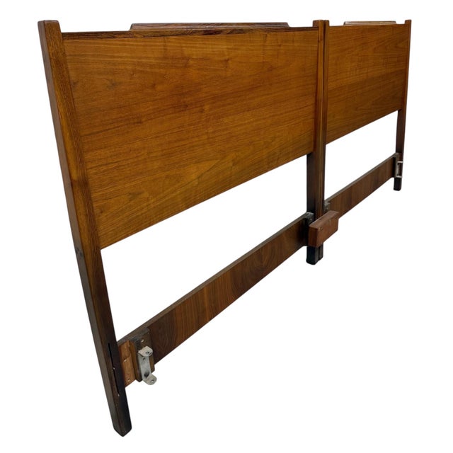 This listing is for a rare Mid-Century Modern Drexel Declaration Walnut King Size Headboard. Featuring a straight line...