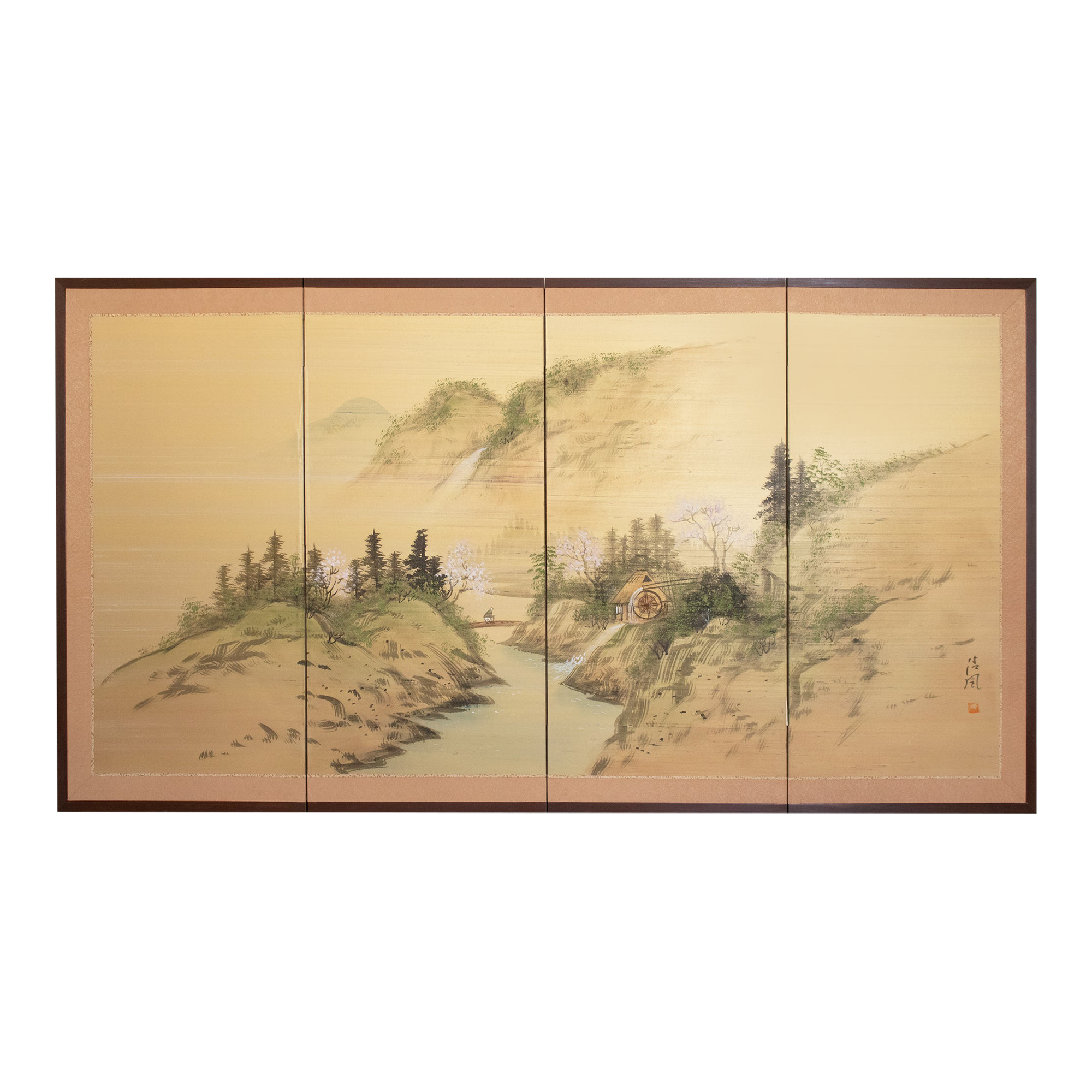 1960s Shōwa Era Japanese Byobu Screen, 