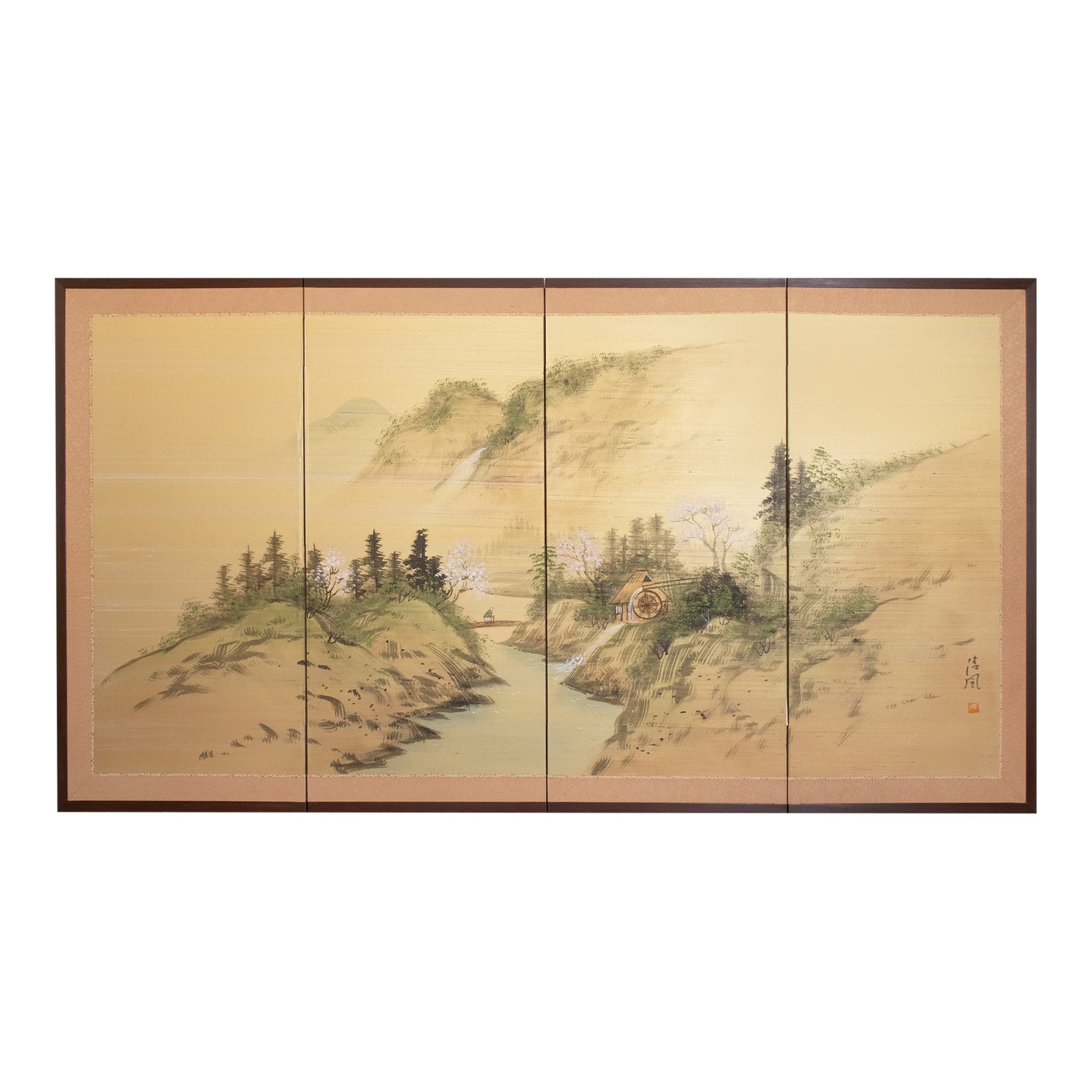 1960s Shōwa Era Japanese Byobu Screen, 
