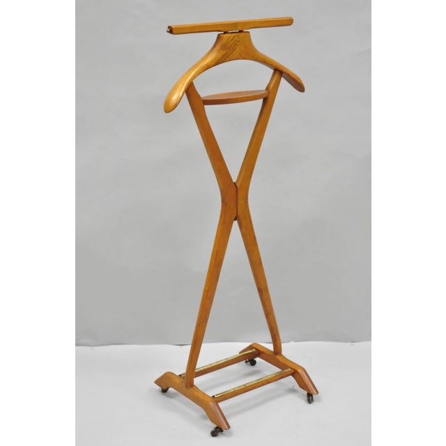 Vintage Fratelli Reguitti Italian Hollywood Regency X-Form Beech Wood Gentleman's Clothing Valet attributed to Ico Parisi....