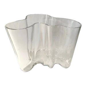 Original Modern Clear Glass Savoy Vase by Alvar Aalto