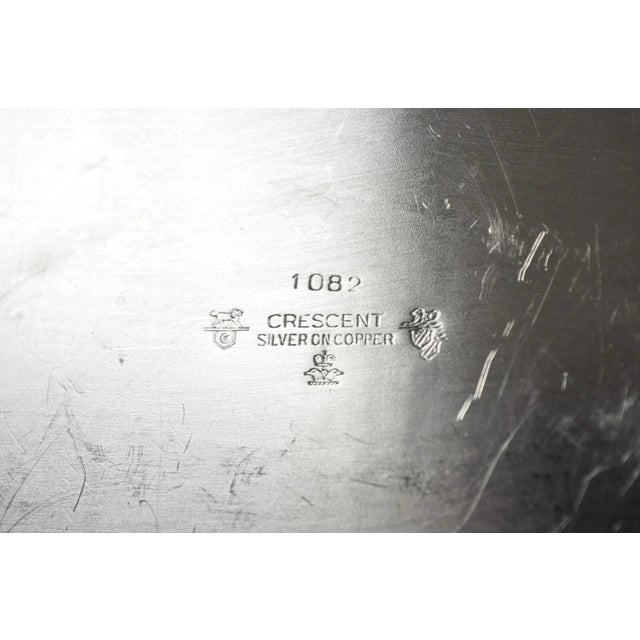 Silver Vintage Crescent 1082 Victorian Style Silver Plated Oval Serving Platter Tray For Sale - Image 8 of 10