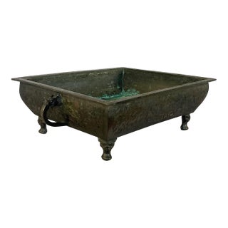 Fine Decorated Antique Japanese Bronze Planter, Suiban For Sale