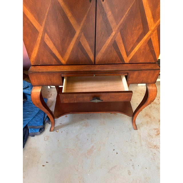 Brown Late 20th Century Art Deco Style Bar Cabinet For Sale - Image 8 of 12