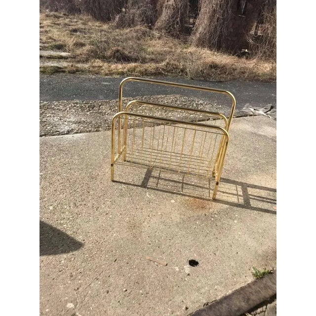 Mid-Century Brass Magazine Rack For Sale - Image 6 of 6