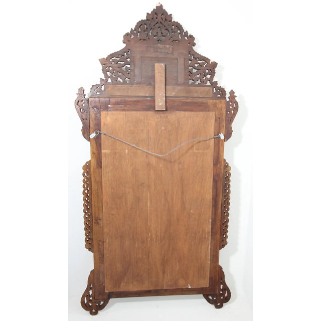 White Shell Inlaid Antique Middle Eastern Damascene Syrian Mirror 66" For Sale - Image 14 of 15