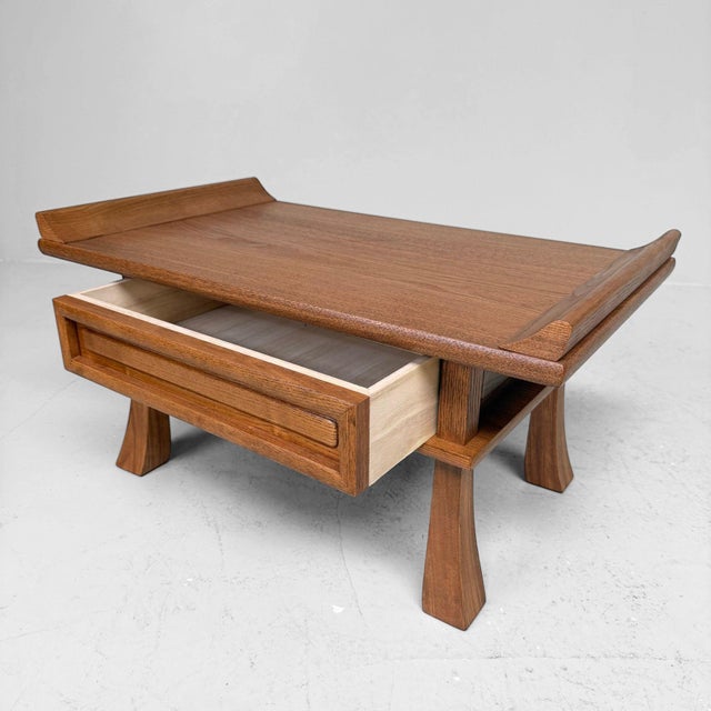Mid-Century Modern Vintage Japanese Display Table with Drawer, 1960s For Sale - Image 3 of 12