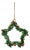 Festive Beaded Ornaments with Red Berries, Set of 12, Green Star, 4" For Sale