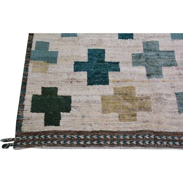 2000 - 2009 Moroccan Hand Knotted Wool Rug, 9'6"x12'6" For Sale - Image 5 of 6