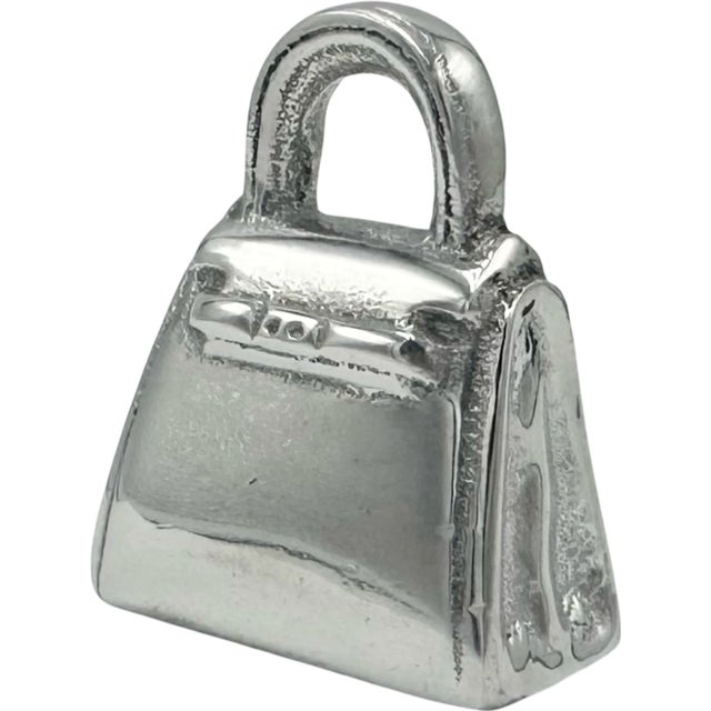 Vintage Miniature Silverplate Handbag Purse Paperweight For Sale - Image 10 of 14