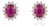 18k Gold 4.86ct Vivid Red Ruby & 1.04ct Diamond Halo Sunburst Stud Earrings- 2 Pieces For Sale
