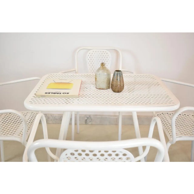 French 'Radar' Metal Garden Table by Rene Malaval, 1940s-1950s For Sale - Image 4 of 11