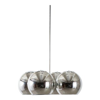 Lightolier Mid-Century Modern Chrome Pendant Lamp For Sale