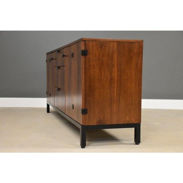 Mid-Century Modern 1960s Refinished 72” Milo Baughman for Directional Walnut Dresser For Sale - Image 3 of 9