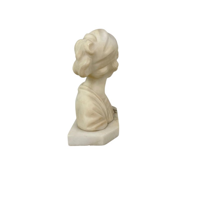 Early 20th Century Italian Alabaster Bust For Sale - Image 5 of 6
