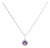 10K White Gold Purple Amethyst and 1/10 Cttw Diamond Accent Halo Pendant Necklace For Sale