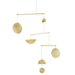 Brass Three-Tiered Geometric Mobile For Sale