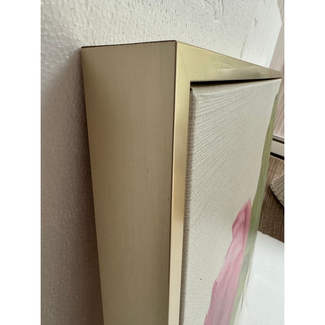 2010s Lily on Linen Canvas Art, Framed For Sale - Image 5 of 12