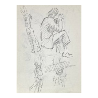 1950s Basketball Game Drawing For Sale