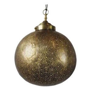 Vintage Vashya Brass Dot Globe Pendant Light