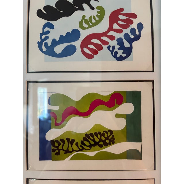 Matisse Postcard Prints From the Jazz Series Circa 1947 Lagoon I II & III Framed Matted For Sale In Charleston - Image 6 of 8