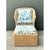 Traditional Vintage Woven Rattan Chair and Ottoman in Schumacher “Garden Gate” For Sale - Image 3 of 15